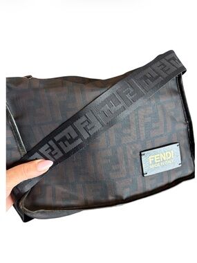 FENDI LOGO CANVAS CROSSBODY BAG